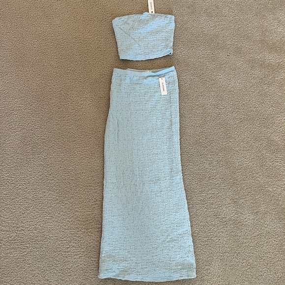 Glassons Skirts Glassons Baby Blue 2 Piece Set Maxi Skirt And Tube